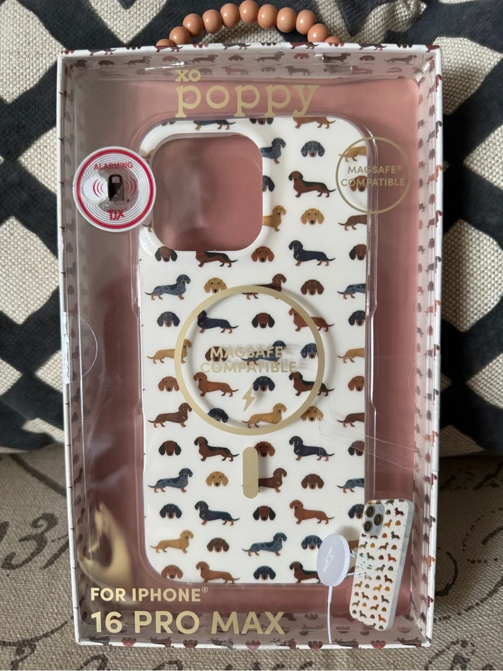 Poppy Dog Print MagSafe-Compatible Case for iPhone 16 Pro Max - White/Multi
